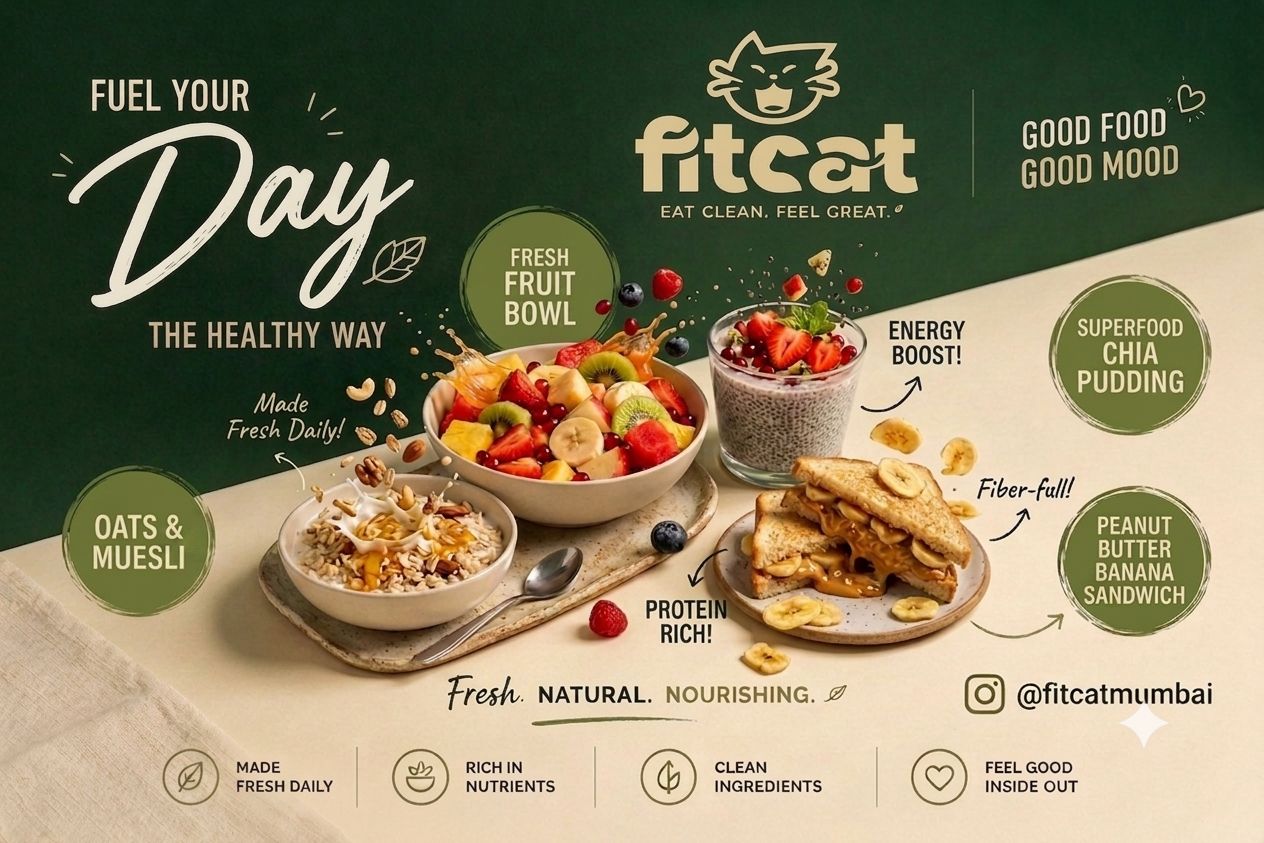 Fitcat Healthy Breakfast Menu Poster